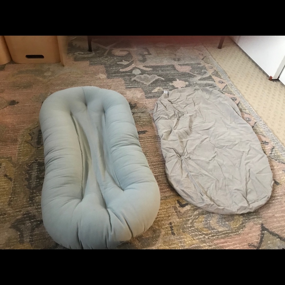 Snuggle me organic with linen cover.